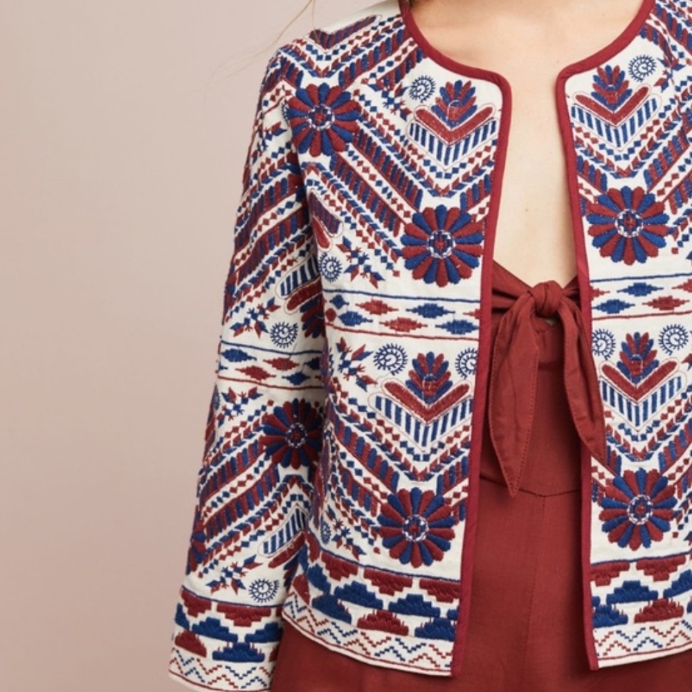 NWOT Anthropologie Embroidered Blazer/Jacket